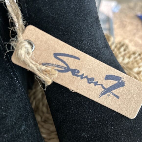New Seven7 Bestie Black Vegan Suede Bootie Women's Size 9 Zip Non Slip Lug Sole‎ - Picture 5 of 12